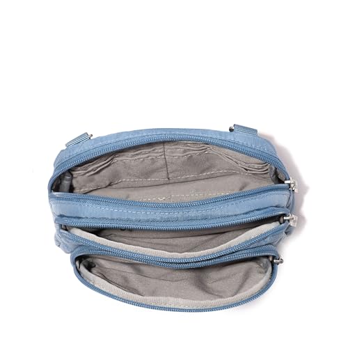Baggallini Triple Zip Crossbody Bag for Women - Convertible Crossbody Fanny Pack Belt Bag - Lightweight Water-resistant