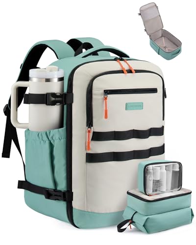 LOVEVOOK 40L Travel Backpack for Women & Men, TSA Approved Carry On Backpack with 3 Packing Cubes, Waterproof Personal Item Bag Fits 17" Laptop, Weekender Essentials Overnight Backpack for Trip