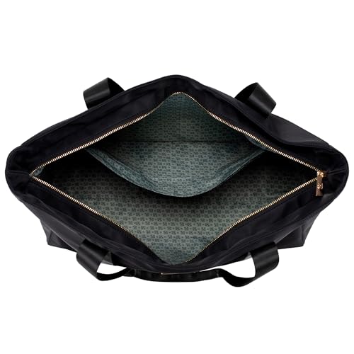 BADGLEY MISCHKA Uncomplicated Nylon Weekender Travel Bag with Sage Neoprene Crossbody Belt Bag, Lightweight Duffel Tote Set for Women, Carry On Overnight Bag (Black)