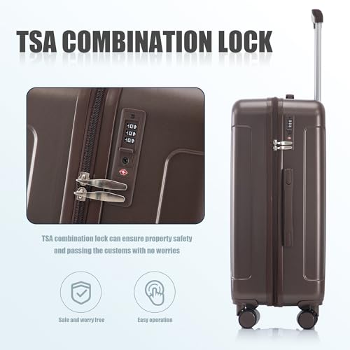 Merax 3 pcs/set in ABS Spinner Wheel Luggage Set, Carry on Suitcase