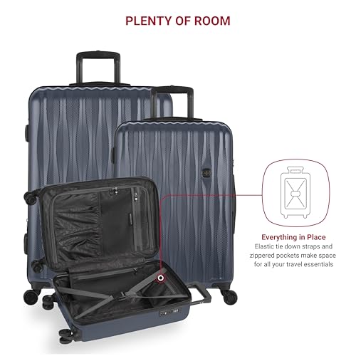 SwissGear 7272 Energie Hardside Expandable Luggage with Spinner Wheels, Navy, 3-Piece Set (19/24/27)