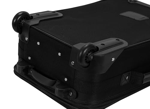 Rockland Fashion Softside Upright Luggage Set, Expandable, Black, 2-Piece (14/19)