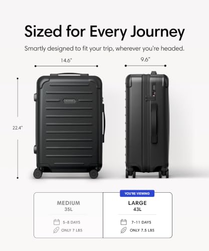 Solgaard Carry-On Closet Lite - Hard-Shell 22.4" Travel Luggage Bag (Black)