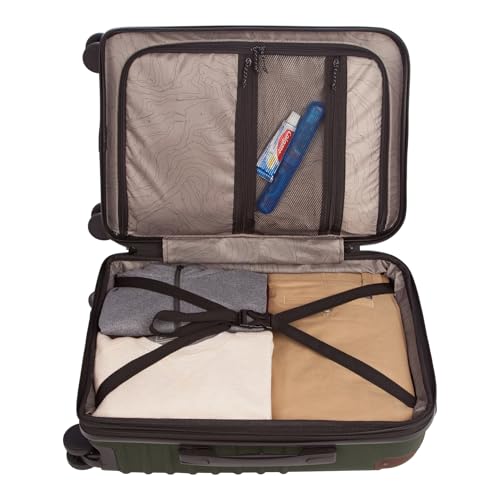 Eddie Bauer Strata Luggage | Hardside | Spinner Wheels | Expandable | Lightweight | Travel Essentials, Dark Forest, 22" (Carry-On)