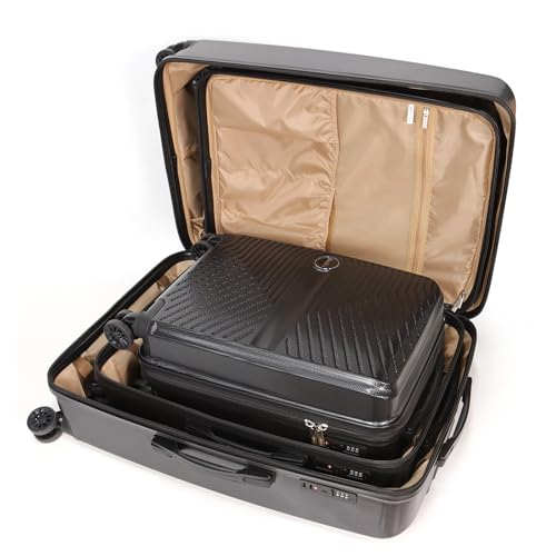 OMBRY Luggage Set 3 Pieces -Suitcase Set - Luggage with Wheels - Check-in Luggage - PC + ABS Durable Suitcase Rotating Silent Wheels 3-Piece 20/24/28 Mint Green (black)