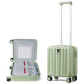 Hanke 16 Inch Underseat Carry on Luggage with Wheels,Small Hard Shell Suitcases for Weekender,Travel Approved Lightweight Travel Luggage Suitcase for Womem Men,Bamboo Green.