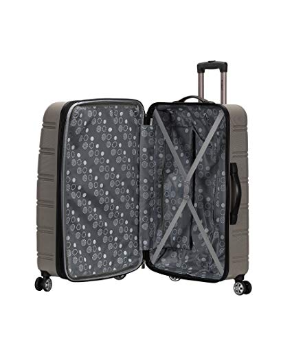 Rockland Melbourne Hardside 3 Piece Expandable Spinner Wheel Luggage Set, (20"/24"/28"), Silver