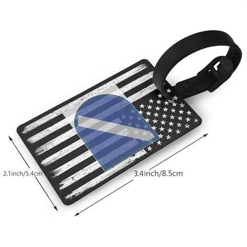 US and Former Us Army 17th Aviation Brigade-Pathfinder Platoon Beret Flash Luggage Tags for Suitcases Travel Tags ID Labels for Women Men Travel Bag Luggage Accessories