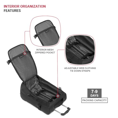 SwissGear Apex Exec Wheeled Rolling Duffel Bag, Black, 2-Piece Set (20/28)