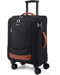 LOVEVOOK Carry On Luggage 22x14x9 Airline Approved, Softside Suitcase with Spinner Wheels for Men Women, 22 Inch Rolling Luggage with TSA Lock Multiple Compartments for Travel Business Trip