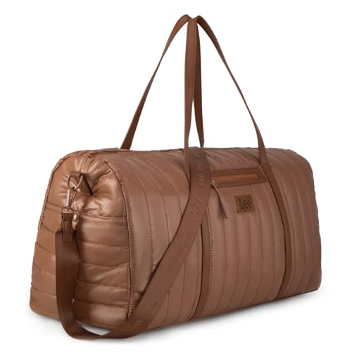 Lee Quilted Travel Duffel Bag for Women, Large Soft Puffy Lightweight Weekender Gym Bag with Adjustable Strap Water-Resistant Overnight Carry On Bag for Trips Sport Airplane Hospital