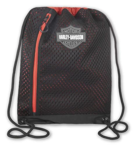 Harley-Davidson Rumble Classic Rubber Bar & Shield Logo String Backpack - Black
