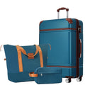 Merax 24 IN Luggage with Bags, Suitcase with Spinner Wheels, Vintage Expanded Luggage with TSA Lock Lightweight(Blue)