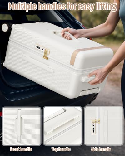 Joyway Luggage Sets 2 Piece, 22 Inch Carry On Luggage and 26 Inch Trunk Checked Luggage with Cup Holder, Lightweight Hardside Suitcase with Pressure-resistant Frame, Shock Absorbing Wheel and TSA Lock