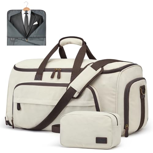 S-ZONE Carry On Garment Bag for Travel Convertible Garment Duffle Suit Bags for Men Women 2 in 1 Hanging Suitcase Business 50L