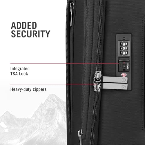 Victorinox Crosslight Frequent Flyer Softside Carry-On - Lightweight Rolling Suitcase for Travel Essentials - Expandable Luggage with Foldable Organizer - 39 Liter, Black