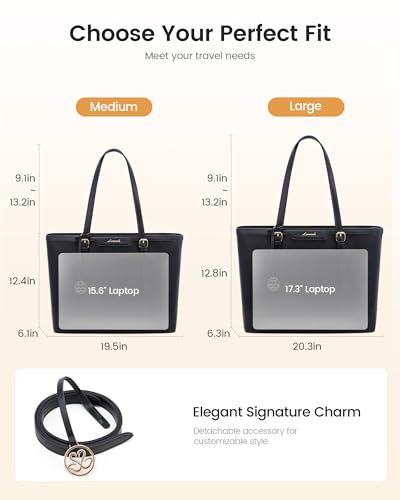 LOVEVOOK Laptop Bag for Women, 15.6 Inch Large Work Tote Bag with 40oz Cup Holder, Waterproof PU Leather Computer Briefcase for Teacher, Professional Business Shoulder Purse Black