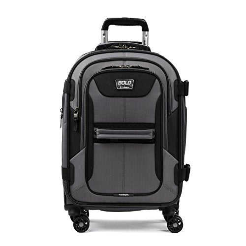 Travelpro Bold Softside Expandable Carry on Spinner Luggage, Carry on 21-Inch, Grey/Black