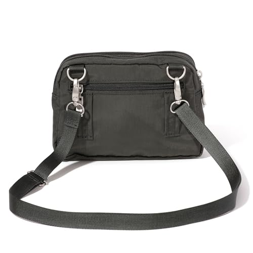 Baggallini Trifecta RFID Wallet Crossbody - 8"x6" Crossbody Bag for Women Convertible Fanny Pack Belt Bag