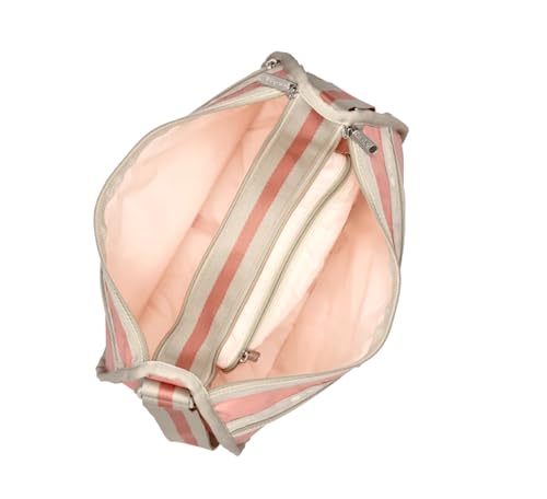 LeSportsac Ballet Deluxe Everyday Crossbody Bag + Cosmetic Bag, Style 7507/Color R084, Peach Glow/Buff 2 Tone Spectator, Lightweight Ripstop Nylon in New Environmentally Conscious Recycled Material