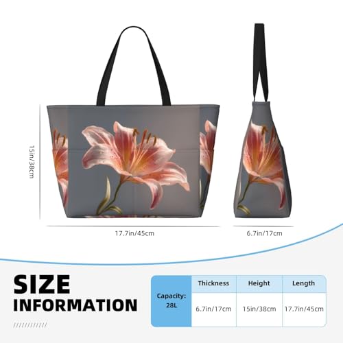 HLSBSSL This Blooming lilies printed beach travel bag can be used for shopping, exercising, or working