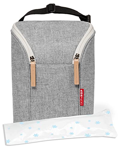 Skip Hop Baby Bottle Bag, Grab & Go, Grey Melange, 6.75x3.5x9 Inch (Pack of 1)
