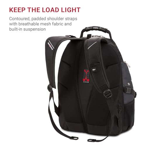 SWISSGEAR 1900 ScanSmart TSA Laptop Backpack Fits 17 Inch Laptop with RFID Protection and Tablet Pocket, Grey/Black, 19-Inch
