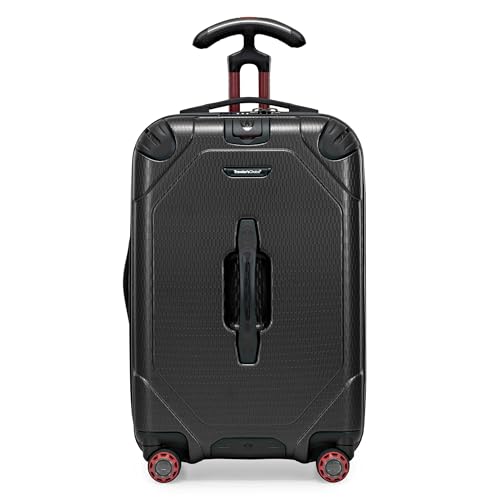 Traveler's Choice Maxporter II Polycarbonate Hardside Trunk with Spinner Wheels, Black, 22-Inch Carry-on Luggage