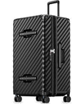 LUGGEX Trunk Luggage,KVT Expandable PC Hard Shell Large Checked 30 Inch Suitcase with Shock - Absorbing Wheels & TSA Lock(EX-Pro,Black,30 inch,115L - 125L)
