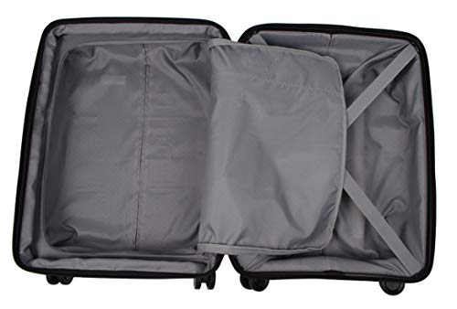 Pathfinder Nova 20 Inch Carry On Luggage Collection - Expandable Scratch Resistant (ABS + PC) Hardside Suitcase - Designer Lightweight Bag with 8-Rolling Spinner Wheels (Silver)