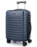 LIGHT FLIGHT Expandable Carry On Luggage 22x14x9 Airline Approved with Double Spinner Wheels, 20 Inch Lightweight Hard Shell Rolling Suitcases with TSA Lock, Dark Blue