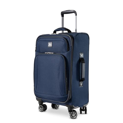 Skyway Epic Softside Carry-On Luggage - Lightweight Suitcase with Wheels for Travel | TSA Approved Carry-On Bag | Spinner Suitcase | Carry-On Luggage with Telescoping Handle, 20 inch, Surf Blue