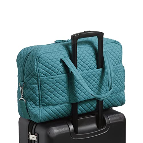 Vera Bradley Women's Cotton Weekender Travel Bag, Forever Green - Recycled Cotton, One Size