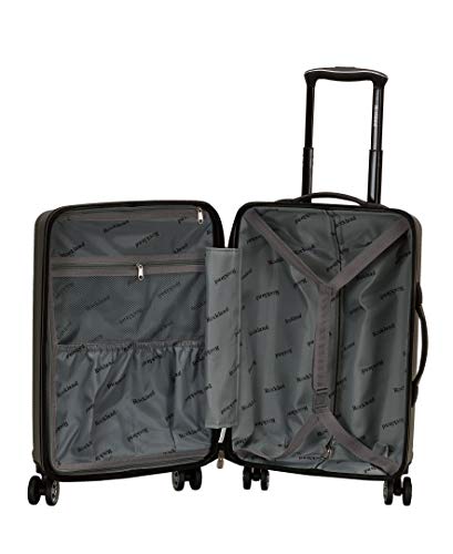 Rockland Skyline Hardside 3 Piece Spinner Wheel Luggage Set, (20"/24"/28"), Grey