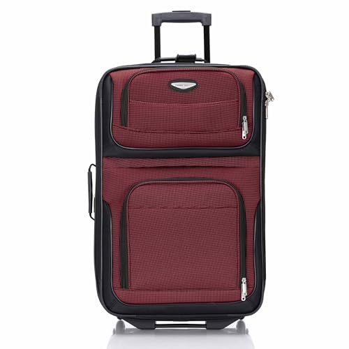 Travel Select Amsterdam Softside Expandable Luggage with Rolling Wheels, Red, 4-Piece Set (15/21/25/29)