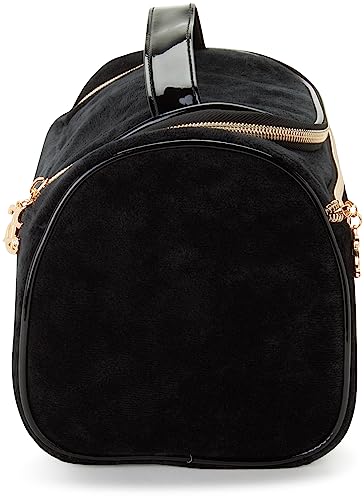 Juicy Couture Black Makeup Bag Cosmetics Organizer Travel Essentials Hanging Duffel Velour Rhinestones