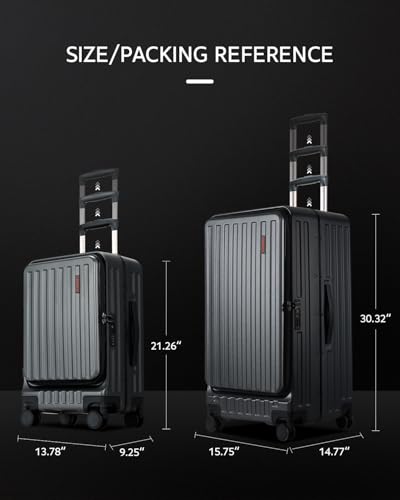 CENSIEN Luggage Sets 2 Pieces, 20 Inch Carry On Luggage and 29 Inch Checked Luggage with Spinner Wheels, Lightweight ABS+PC Hardshell Trunk Suitcases with Aluminum Frame, Top Opening (Black, 20/29)
