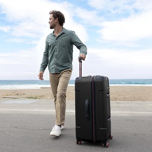 Traveler's Choice Maxporter II Polycarbonate Hardside Trunk with Spinner Wheels, Black, 31-Inch Large Trunk