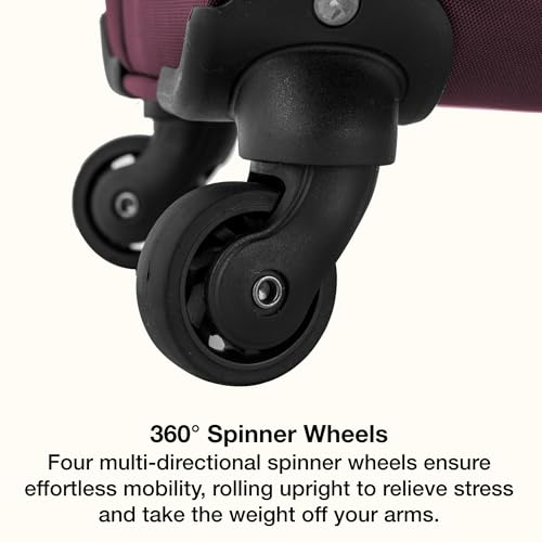 U.S. Traveler Anzio Softside Expandable Luggage with Spinner Wheels, Burgundy, 2-Piece Set (22/30)