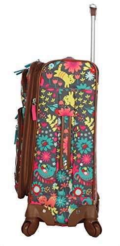 Lily Bloom Luggage Carry On Expandable Design Pattern Suitcase For Woman With Spinner Wheels (Playful Garden, 20in)