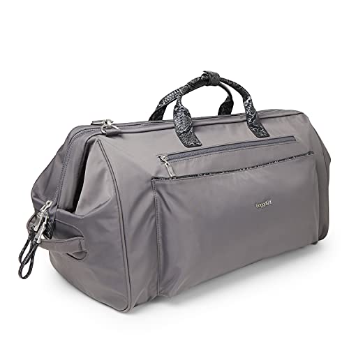 Baggallini womens Soho Duffel, Smoke Faux Python Trim, Grey US One Size