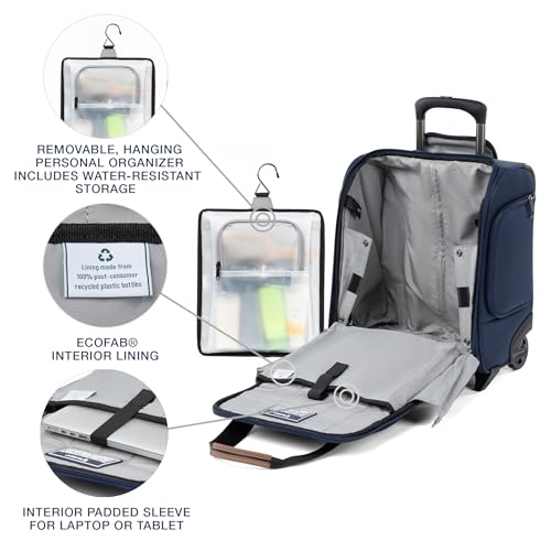 Travelpro Crew Classic Lightweight Softside Luggage, Rolling Underseat Carry on Bag, 14" Laptop or Tablet Sleeve, Men and Women, 17-Inch, Patriot Blue