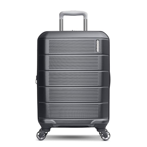American Tourister Stratum 2.0 Expandable Hardside Luggage with Spinner Wheels, Charcoal, 3-Piece Set (20/24/28)