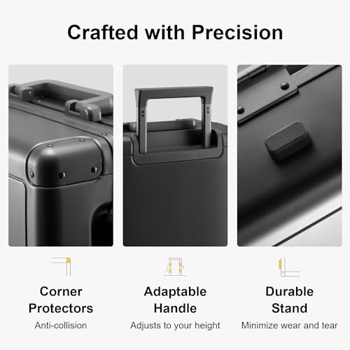 LEVEL8 Gibraltar Aluminum Carry on Luggage 20" Bundle with Laptop Backpack