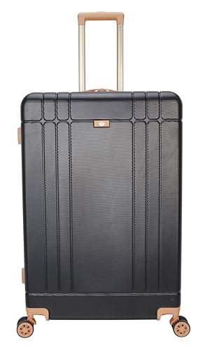 Dockers Hooper Hardside Expandable 8-Wheel Spinner Travel Checked Luggage, 28-Inch, Black