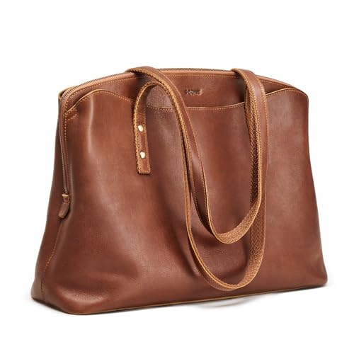 S-ZONE Leather Tote Bag for Women Large Capacity Work Shoulder Handbags Purses