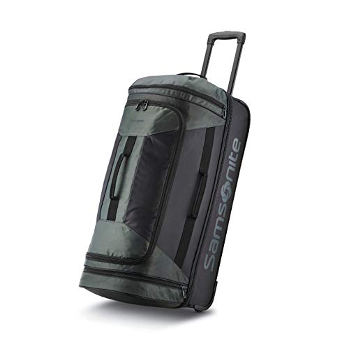 Samsonite Andante 2 Wheeled Duffel Bag – 28-Inch Durable Rolling Luggage with Inline Skate Wheels, Push-Button Handle & Spacious Compartments – Travel-Friendly and Lightweight - Moss Green/Black
