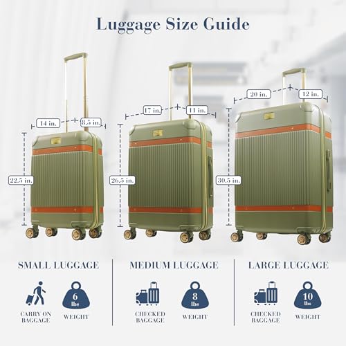 Tommy Bahama 30.5 Inches Rolling Luggage, Hard-Sided Suitcases with Spinner Wheels, Olive