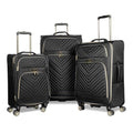 Kenneth Cole REACTION Chelsea Chevron Quilted Luggage, Black, 3-Piece Set (20"/24"/28")