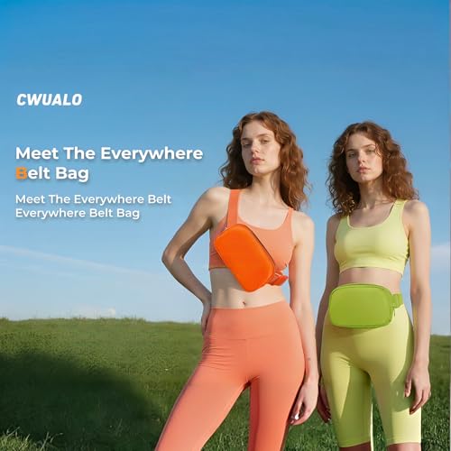 Cwualo Belt Bag Zipper Fanny Pack Crossbody Bags for Women,Fashion Waist Packs, Water Repellent Two Way wear with Adjustable Strap Gifts for Teenage Girls Women Men(Black)
